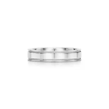 Кольцо Tiffany & Co Tiffany Together Double Milgrain Band, платина