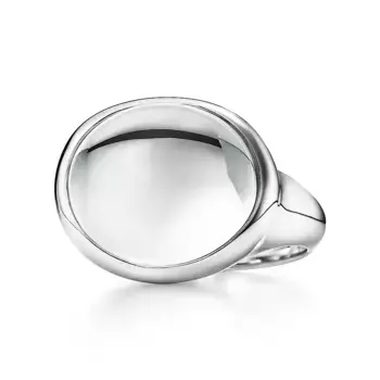 Кольцо Tiffany & Co. x Elsa Peretti Cabochon, серебро/горный хрусталь
