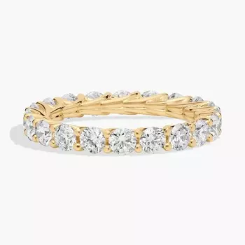 Кольцо Trellis Diamond Eternity из 14-каратного желтого золота (2 карата Tw. - HI / SI1-SI2) Blue Nile
