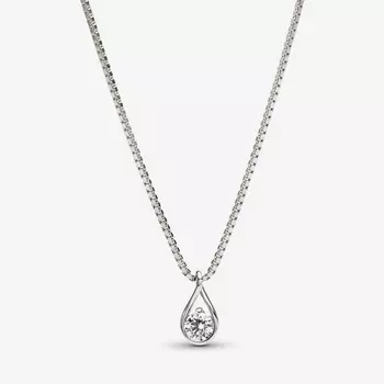 Колье Pandora Infinite Lab-grown Diamonds 0.25 carat, белое золото