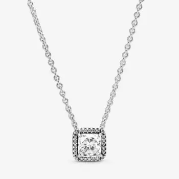 Колье Pandora Square Sparkle Halo, серебро