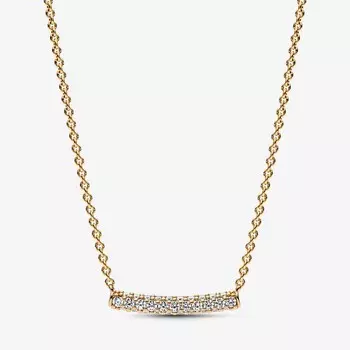 Колье Pandora Timeless Pav Single-row Bar, позолоченный