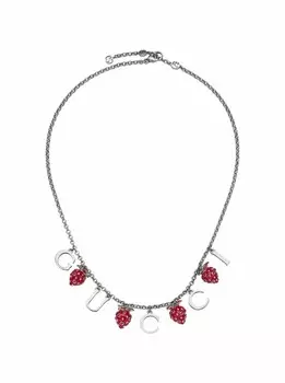 Колье с логотипом Gucci, серебристый