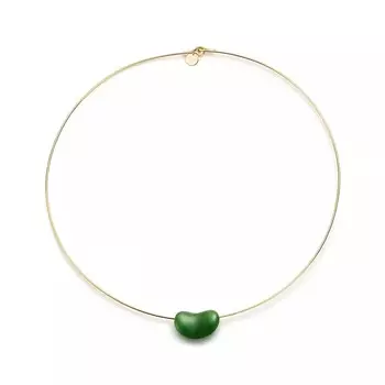 Колье Tiffany & Co. Bean Design Wire, золото/зеленый нефрит