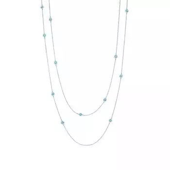 Колье Tiffany & Co. x Elsa Peretti Color By The Yard Sprinkle, серебро/аквамарин