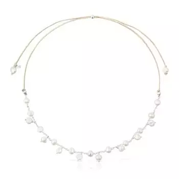 Колье Tous Icon Glass Pearl, серебро/жемчуг