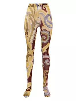 Колготки с принтом Baroque из коллаборации с ETRO Wolford, красный