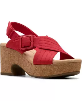 Коллекция Nerisa West сандалии на платформе с ремешками и пряжкой Clarks, красный