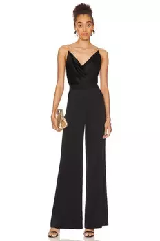 Комбинезон Alice + Olivia Riska Cowl Neck Chain Strap, черный