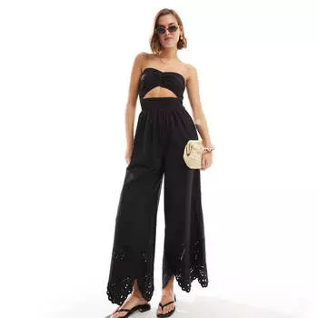Комбинезон Asos Design Twisted Bandeau Neckline Cutout, черный