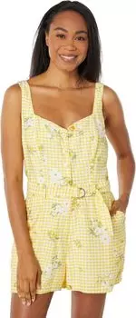 Комбинезон BCBGeneration Belted Romper V1VX3D17, цвет Lemon Gingham Print
