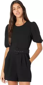 Комбинезон BCBGeneration Puff Sleeve Belted Woven Romper TGT01D04, черный