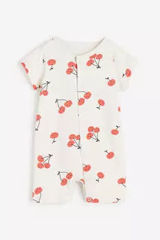 Комбинезон H&M Patterned Pajama, светло-бежевый/красный