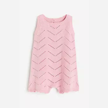 Комбинезон H&M Pointelle-knit Romper, светло-розовый