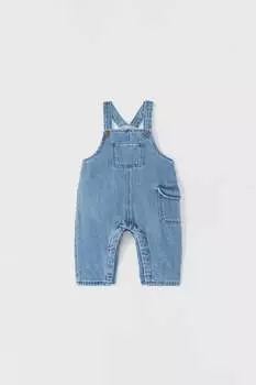 Комбинезон из саржи ZARA, средне-синий