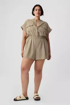 Комбинезон из смесового льна Gap, коричневый