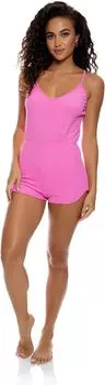 Комбинезон Luli Fama Beach Fuzz Spaghetti Strap Short Romper, цвет Bubblegum