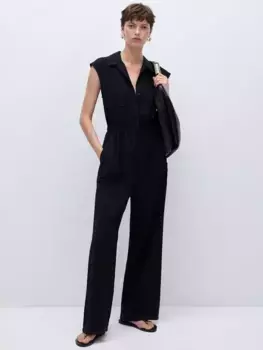 Комбинезон Mango Polito Collar, черный