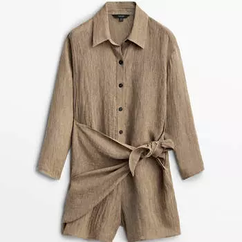 Комбинезон Massimo Dutti Linen, коричневый