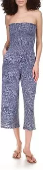 Комбинезон Michael Kors Smocked Strapless Jumpsuit, цвет Midnight Blue