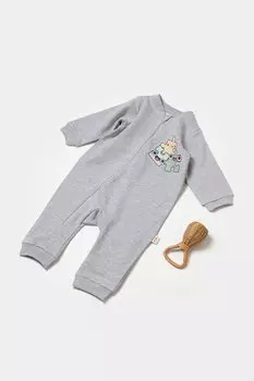Комбинезон на молнии BabyCosy Organic Wear, серый
