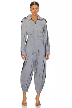 Комбинезон Norma Kamali Oversized Turtle Cargo, серый
