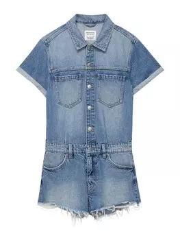 Комбинезон Pull&Bear, синий джинсовый