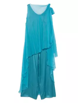 Комбинезон с кейпом Alberta Ferretti, синий
