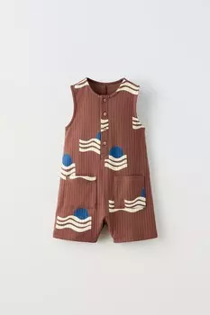 Комбинезон с принтом ZARA, цвет chocolate