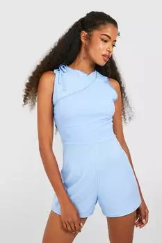Комбинезон с сеточным накладом Boohoo, синий