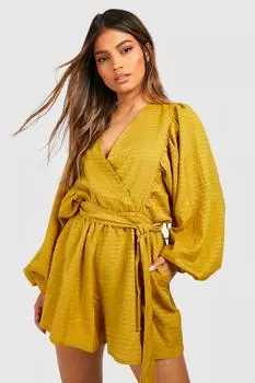 Комбинезон с запахом Boohoo, оливковый