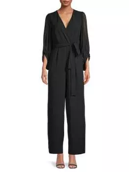 Комбинезон с запахом Donna Ricco Black