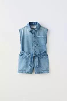 Комбинезон Zara Loose Fitting Belted, синий