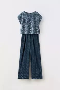 Комбинезон ZARA Sequinned Velour, синий