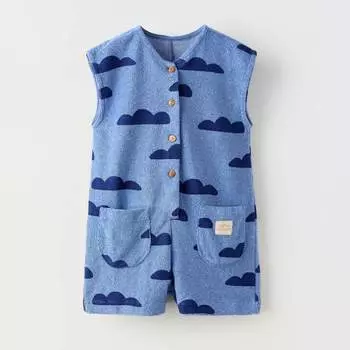 Комбинезон Zara Summer Camp Terry Cloud, синий