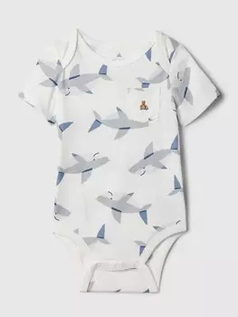 Комбинированное боди из хлопка Gap, синий