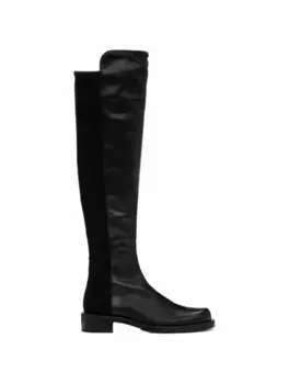 Комбинированные ботфорты 5050 Stuart Weitzman, черный