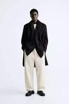 Комфортное пальто ZARA, черный