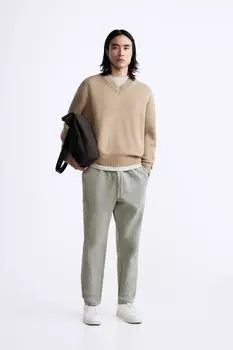 Комфортные брюки с тектурой ZARA, песок