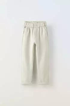 Комфортные брюки ZARA, экрю