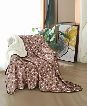 Комфортный плед с улучшенной водостойкостью и принтом домашних животных, 50 x 80 дюймов Happycare Textiles, коричневый