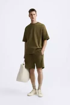 Компактная толстовка ZARA, оливково-зеленый