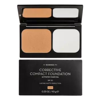 Компактная тональная основа spf20 accf3, 9,5 г Korres Activated charcoal, цвет accf3