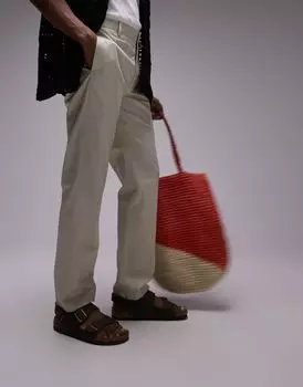 Компактные хлопковые брюки прямого кроя Topman