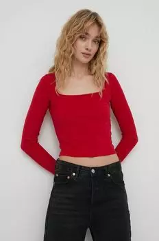 Компания Холлистер длинный рукав Hollister Co., красный