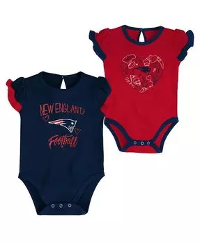 Комплект боди из двух частей для новорожденных темно-красного цвета New England Patriots Too Much Love Outerstuff, красный
