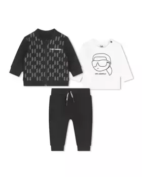 Комплект для мальчика, 3 предмета, черно-белый Karl Lagerfeld Kids