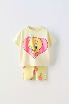 Комплект футболка и леггинсы Tweety looney tunes ZARA, желтый
