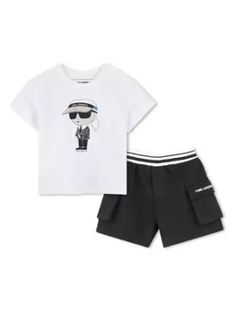 Комплект Ikonik Karl из топа и шортов Karl Lagerfeld Kids, черный
