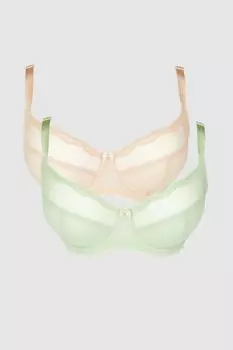 Комплект из 2 бюстгальтеров-балкоников без подушечек Dd+ Tabitha Debenhams, зеленый